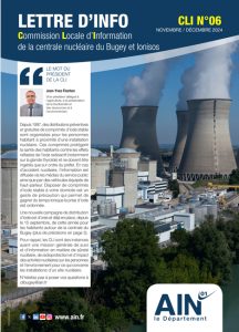 Couverture de la Lettre d'info de la Commission locale d'information de la centrale nucléaire du Bugey n°6 novembre-décembre 2024