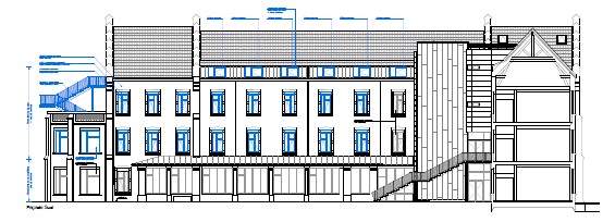 Plan de la future façade de l'aile Nord